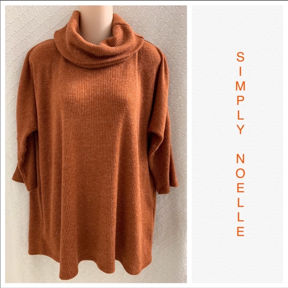 Burnt Orange Cowl Neck Sweater
